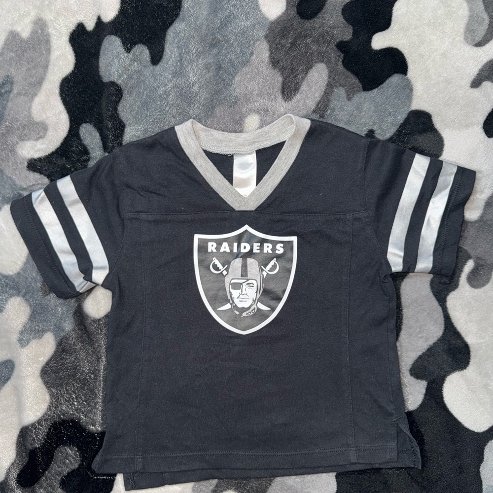 Las Vegas Raiders Black and Gray NFL Jersey Top
